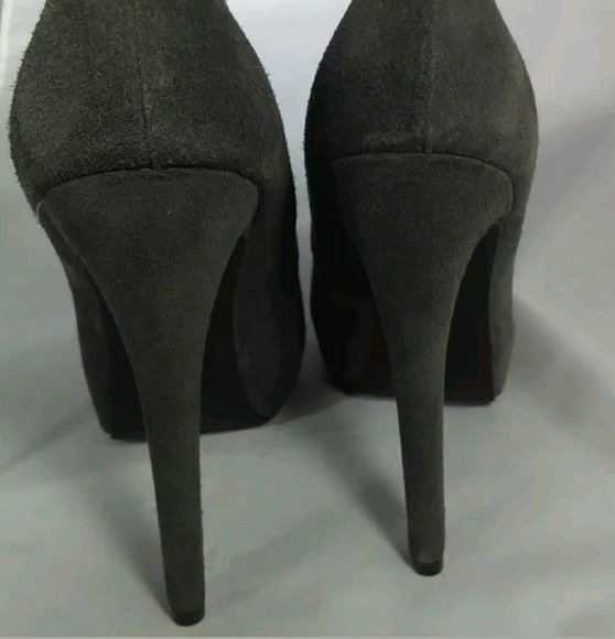 SOLD: Kelsi Dagger Gray Suede Platform Stiletto - Picture 6 of 7
